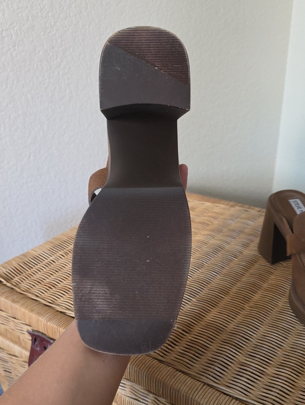 Steve Madden Brown Suede Platform Mules - Picture 4 of 5